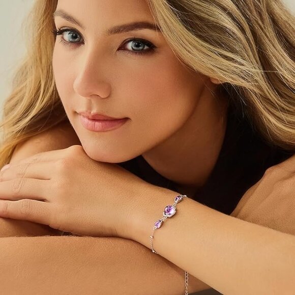 Neiman Marcus Cicy Bell Platinum Plated Moonstone Link Bracelet - Picture 1 of 4